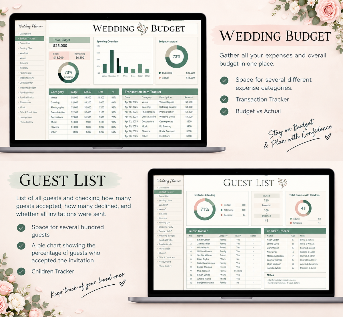 The Stress-Free Wedding Planner | Budget, Guests, Vendors & Timeline